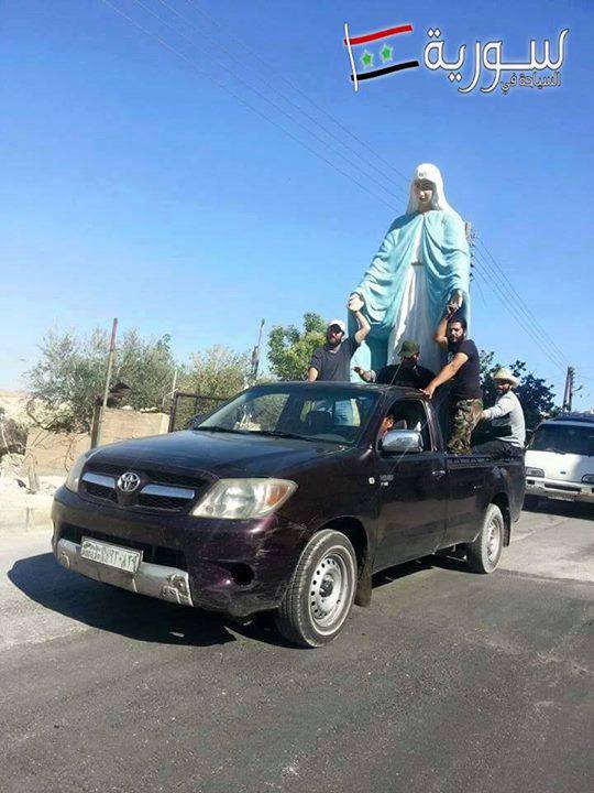 Syria Ma'loula new statue Our Lady delivered by SAA 2015